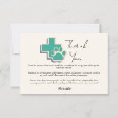 Veterinary School Paw Graduation Party サンキューカード (正面)