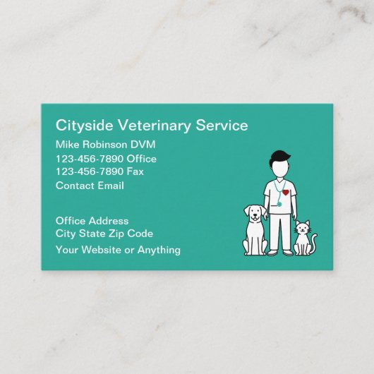 Veterinary Services Veterinarian Business Cards 名刺 (正面)