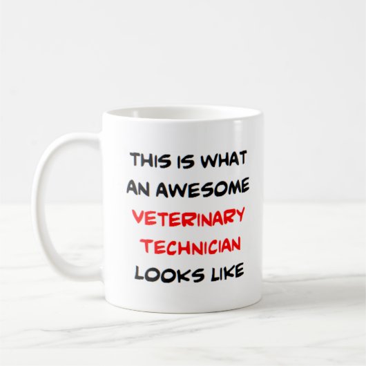 veterinary technician, awesome コーヒーマグカップ (左)