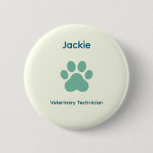 Veterinary Technician Name Badge Button 缶バッジ (正面)