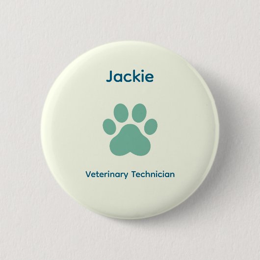 Veterinary Technician Name Badge Button 缶バッジ (正面)