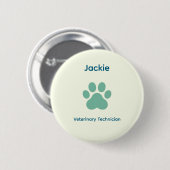 Veterinary Technician Name Badge Button 缶バッジ (正面&裏面)