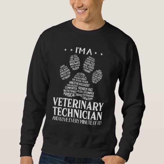 Veterinary Technician Paw Print   Vet Costume スウェットシャツ (正面)