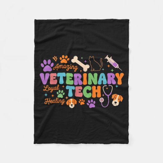 Veterinary Technician - Vet Tech Veterinarian Appr フリースブランケット (正面)