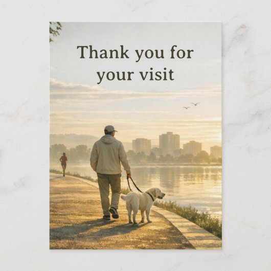 Veterinary Thank‑You Postcard – Quiet Walk Design ポストカード (正面)