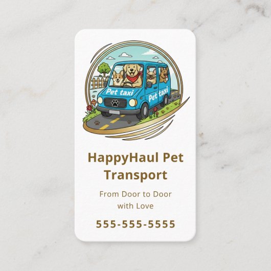 Veterinary Transport Service Pet Taxi Chauffeur 名刺 (正面)