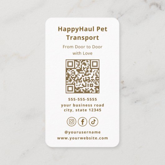 Veterinary Transport Service Pet Taxi Chauffeur 名刺 (裏面)