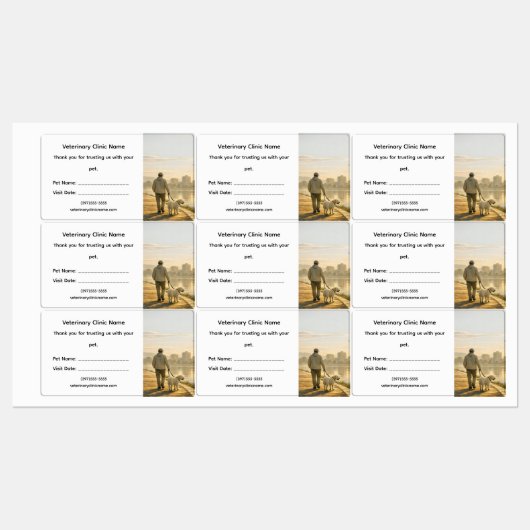Veterinary Welcome‑Kit Label – Large & Waterproof ラベル (シート)