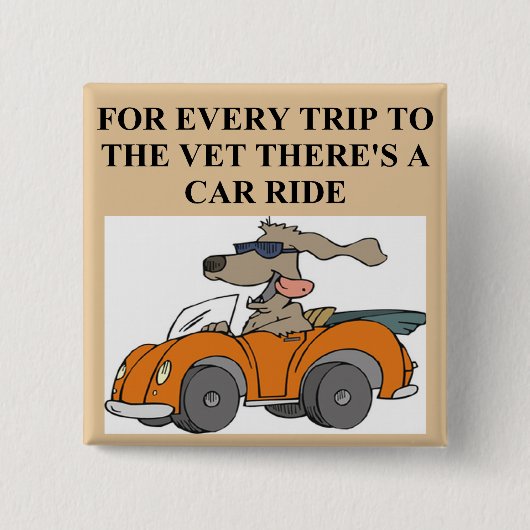 veterriarianおもしろい犬 缶バッジ (正面)