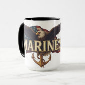 VetGearHQ.com Marine Corps Veteran Logo Emblem マグカップ (正面左)