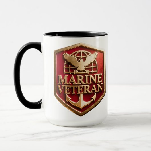 VetGearHQ.com Marine Corps Veteran Logo Emblem マグカップ (左)
