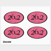 Vetroによるピンク26.2マラソンステッカー 楕円形シール (シート)