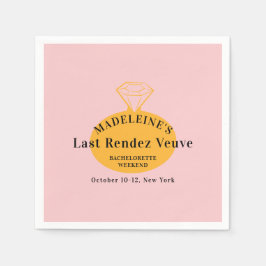 Veuve Before Vowsバチェロレッテ週末の日程 スタンダードカクテルナプキン