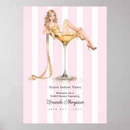 Veuve Before Vows シャンパンブライダルシャワーウェルカム ポスター
