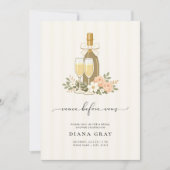 Veuve Before Vows Champagne Bow Bridal Shower 招待状 (正面)