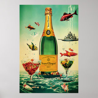 Veuve Cliquot Champagneポスター、ヴィンテージ・アルコール広告 ポスター