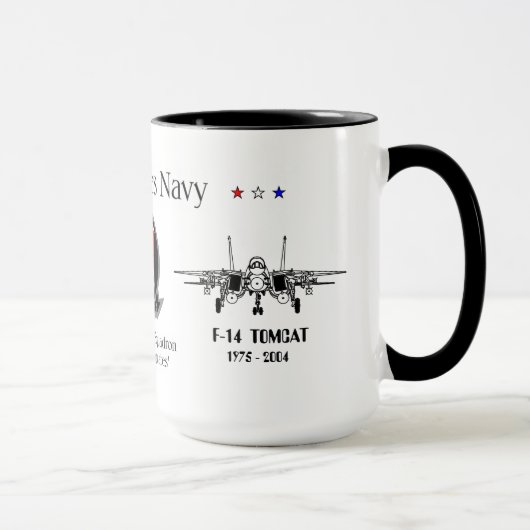 VF-211 'チェックメイト' - F-14 Tomcat Sq. マグカップ (右)