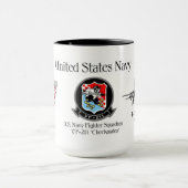 VF-211 'チェックメイト' - F-14 Tomcat Sq. マグカップ (中央)