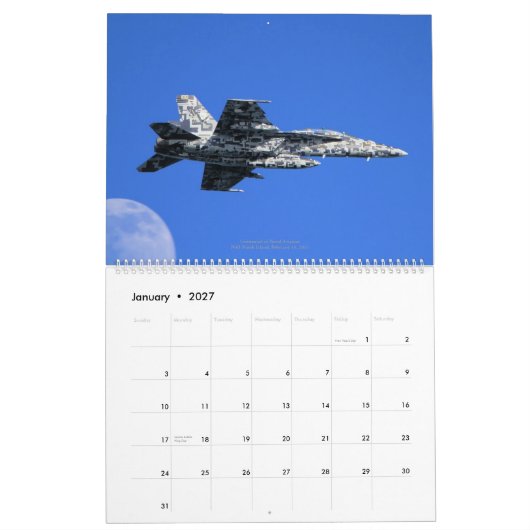 VFA-122 "飛行イーグルス"のF/A-18によってすごいスズメバチ カレンダー (1月 2027)