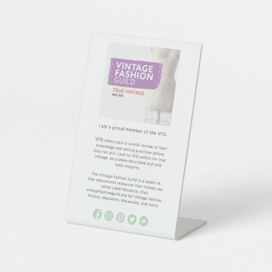 VFGメンバ誇りを持ったーのテーブルトップ記号 台座サイン (正面)