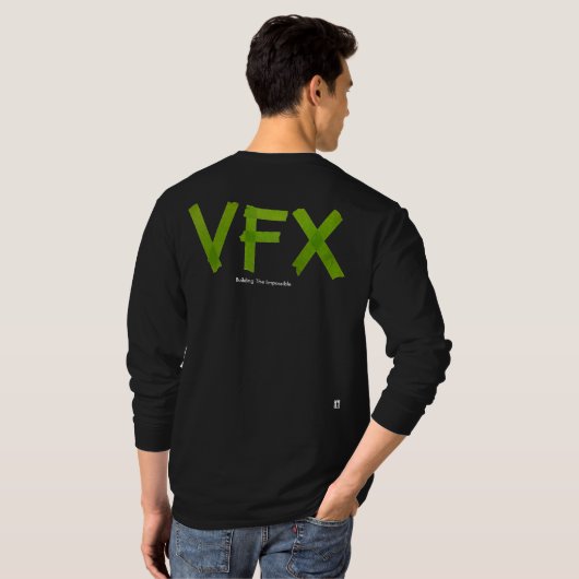 VFXクルー(不可能な建物) – 緑/暗 Tシャツ (裏面フル)