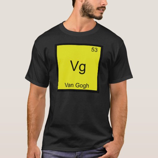 Vg - ヴァン・ゴッホ おもしろ 化学 元素記号 Tシャツ (正面)