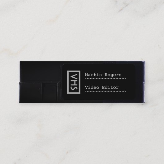 VHSのフェイクな一見のおもしろいなスタイル スキニー名刺 (正面)