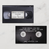 VHSカセットレトロのスタイルのフェイクな一見 名刺 (正面/裏面)