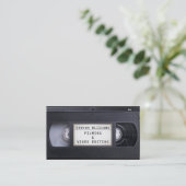 VHSカセットレトロのスタイルのフェイクな一見 名刺 (スタンド正面)