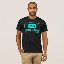 VHSカセットTシャツを巻き戻して再生
