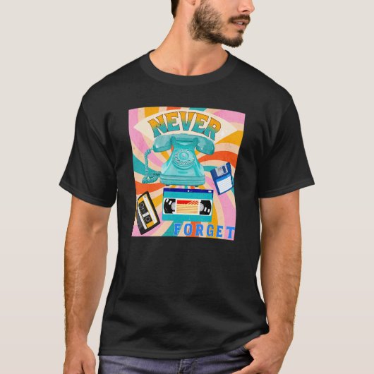 VHSテー忘れプまたは古い電話のカセットなし Tシャツ (正面)