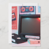 VHSビデオテープを80sに戻す誕生日招待状 招待状 (裏面)