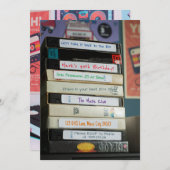 VHSビデオテープを80sに戻す誕生日招待状 招待状 (正面/裏面)