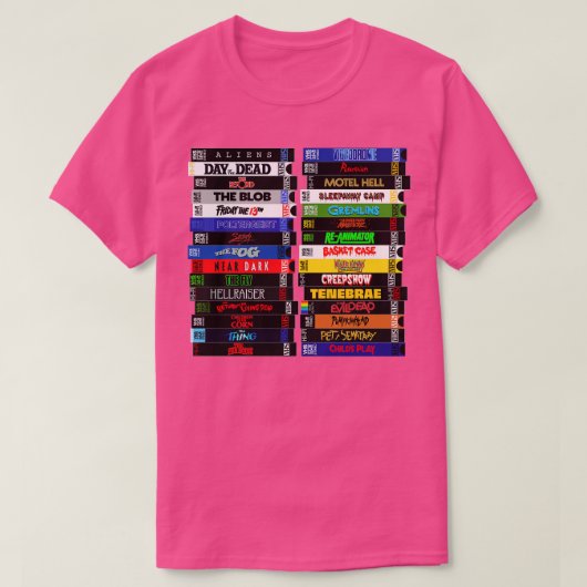 VHS 80sホラースタック Tシャツ (デザイン正面)