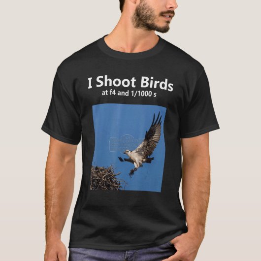Viで鳥獣写真家カメラを撮影 Tシャツ (正面)