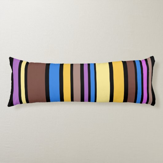 VI色おもしろいストライプの付いたVI +背景色 ボディピロー (正面)