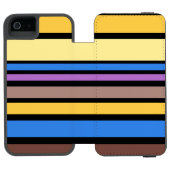 VI色おもしろいストライプの付いたVI +背景色 INCIPIO iPhoneウォレットケース (フォリオオープン)