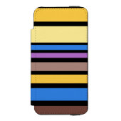 VI色おもしろいストライプの付いたVI +背景色 INCIPIO iPhoneウォレットケース (フォリオ 正面)