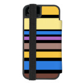 VI色おもしろいストライプの付いたVI +背景色 INCIPIO iPhoneウォレットケース (フォリオ裏面)