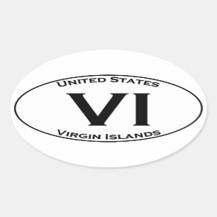 VI -バージン諸島のヨーロッパのスタイルの楕円形の略称のロゴ 楕円形シール