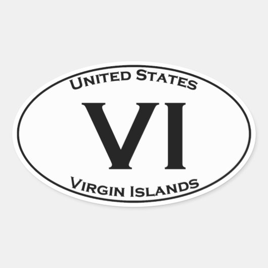 VI -ヴァージン諸島ユーロスタイルオーバル頭字語ロゴ 楕円形シール (正面)