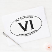 VI -ヴァージン諸島ユーロスタイルオーバル頭字語ロゴ 楕円形シール (封筒)