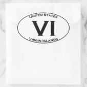VI -ヴァージン諸島ユーロスタイルオーバル頭字語ロゴ 楕円形シール (バッグ)