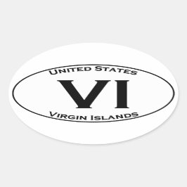 VI -ヴァージン諸島ユーロスタイルオーバル頭字語ロゴ 楕円形シール