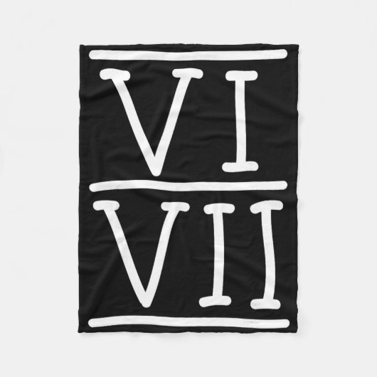 Vi Vii 67 ローマ数字 メメ 趣味 手書き G フリースブランケット (正面)