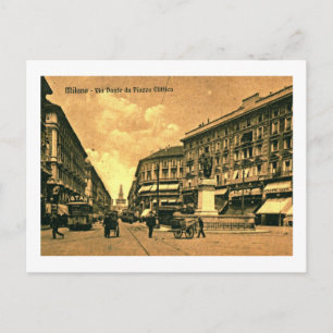 Via Dante da Piazza Elitica,ミラノ,イタリアヴィンテージ ポストカード