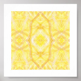 Viaduct Abstract Yellow White Watercolor Art ポスター