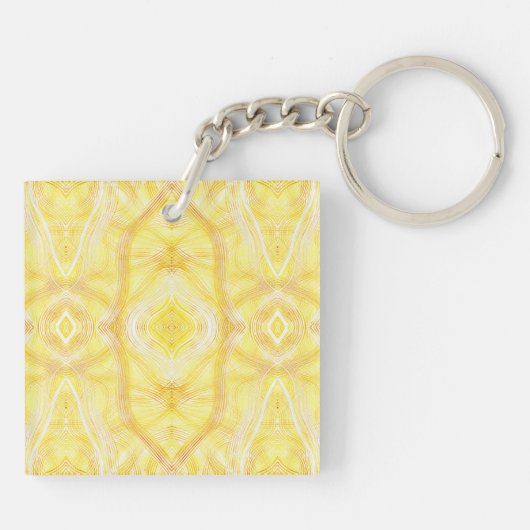 Viaduct Light Yellow Abstract Watercolor Art キーホルダー (裏面)