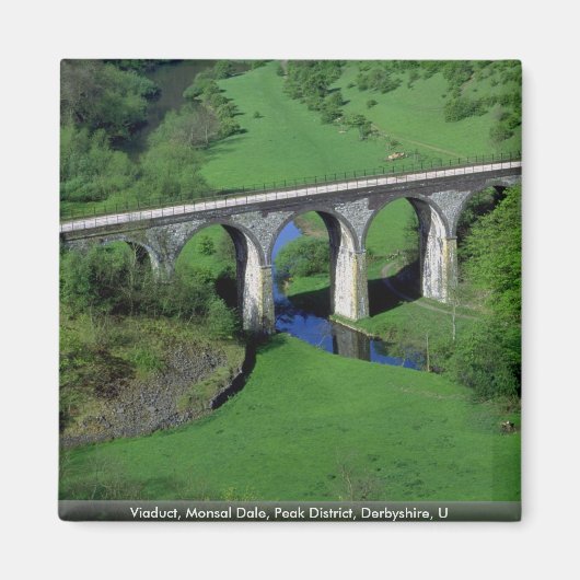 Viaduct, Monsal Dale, Peak District, Derbyshire, U マグネット (正面)