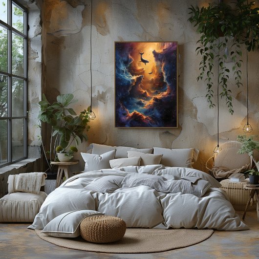 Viaje Cósmico de Ballenas El Abrazo de la Nebulosa ポスター